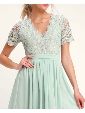 Lulus Angel in Disguise Mint Lace Skater Dress